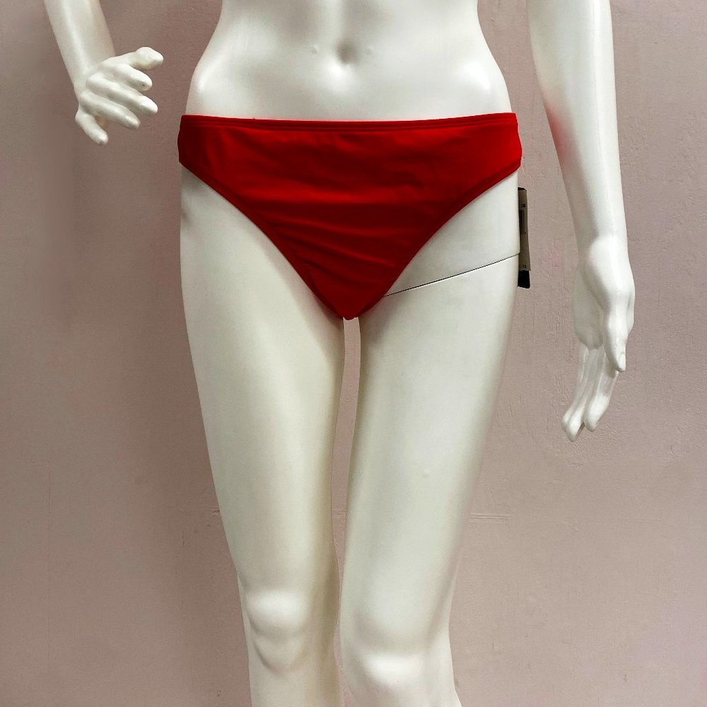 ABS Allen Schwartz Red Bikini Swim Bottom Size 10 NWT